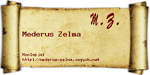 Mederus Zelma névjegykártya